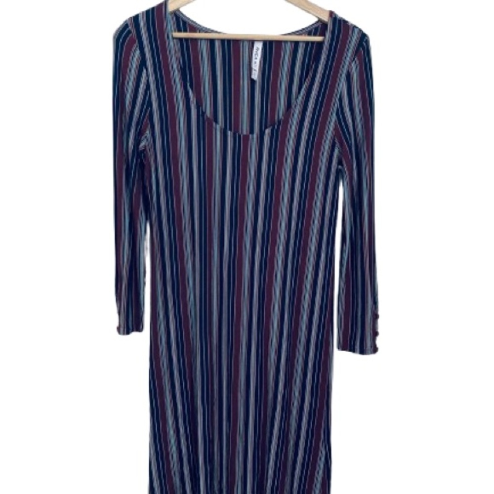 RVCA Multicolor Striped Long Sleeve Midi Dress - Size M